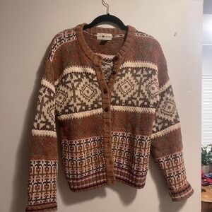The Limited Vintage Brown Cardigan Sweater Cottagecore Granolagirl GrandmaCore